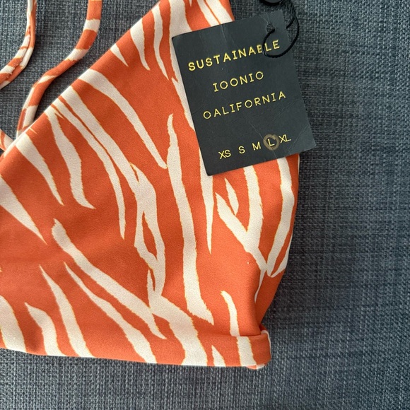 NWT Skatie Vibrant Orange Zebra Bikini - Picture 3 of 7